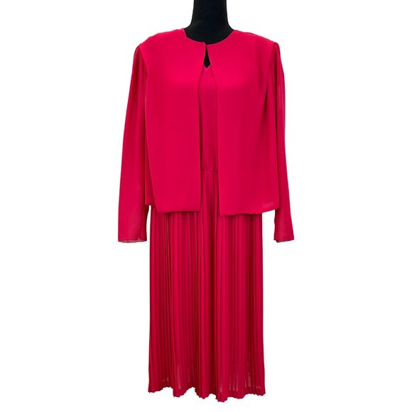 Vintage 80s 2-Piece Dress & Cardigan Set - Picture 1 of 13